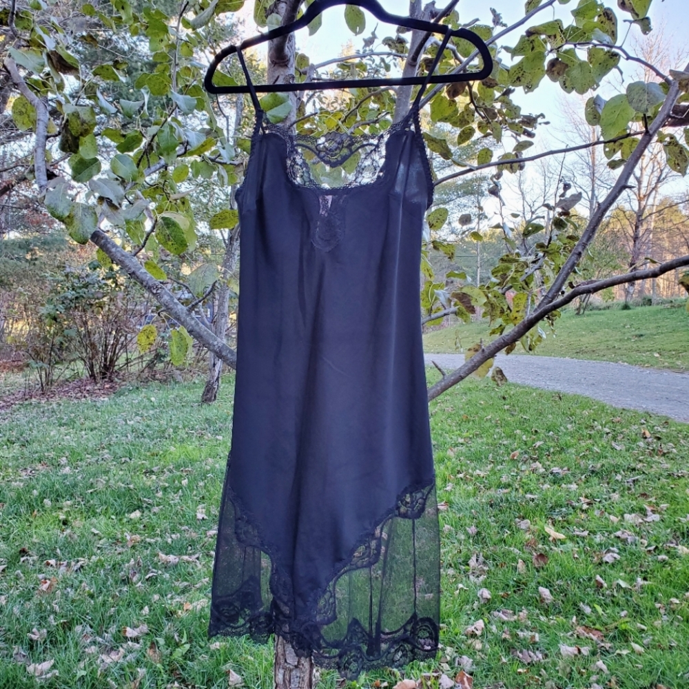 Victoria's Secret Black Lace Full Slip Dress